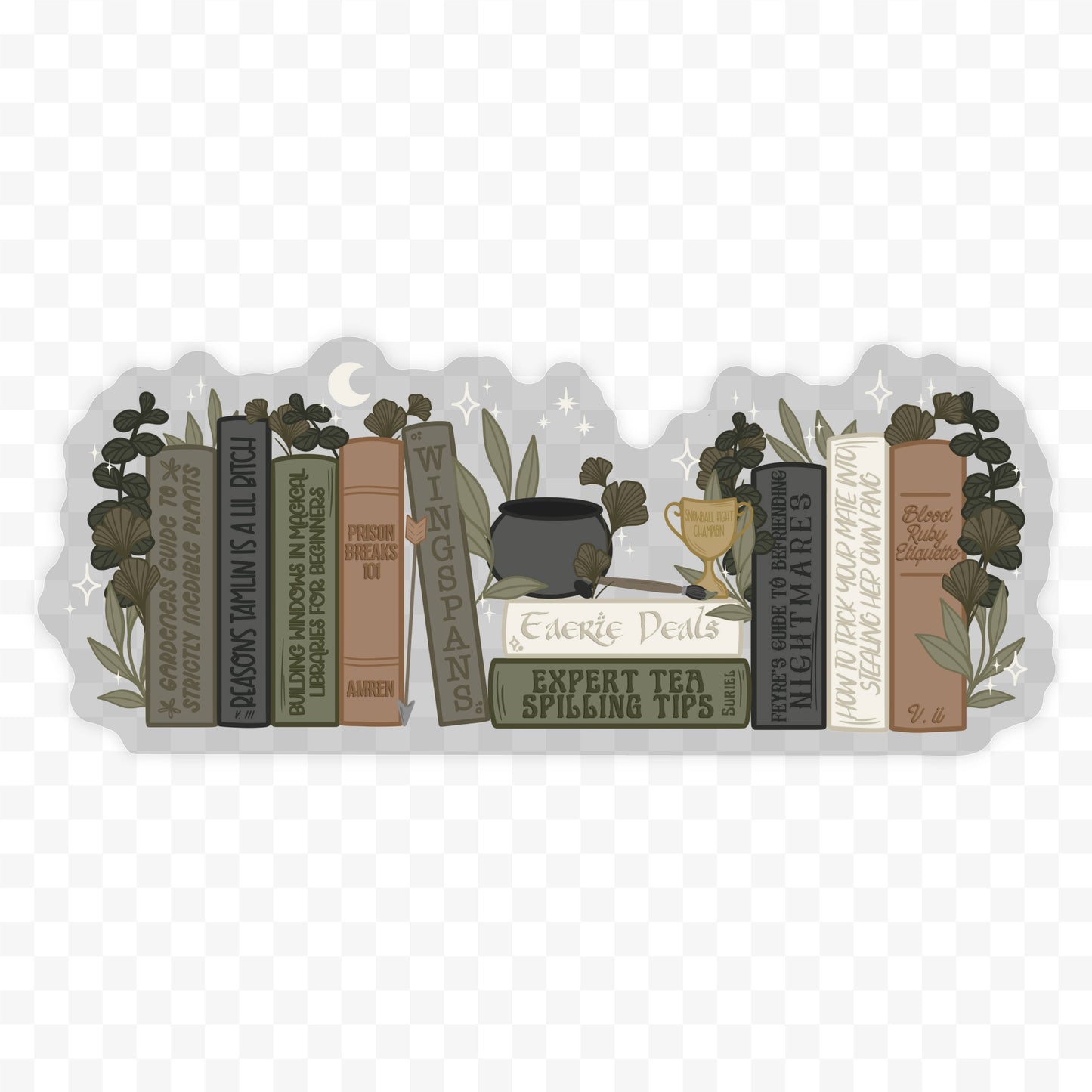 Feyre's Bookshelf Waterproof Sticker | ACOTAR