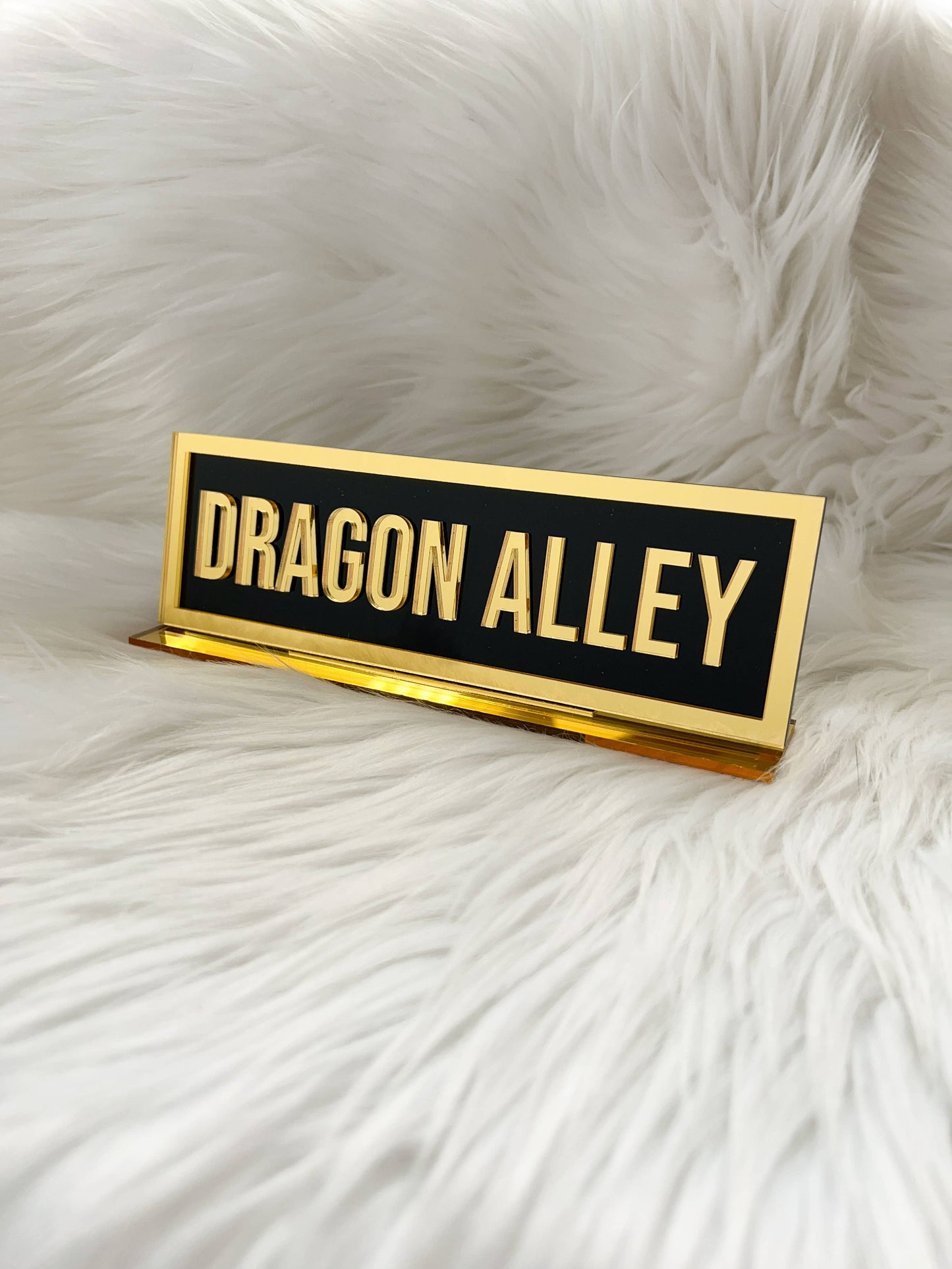 Dragon Alley Acrylic Shelf Sign w/ Stand