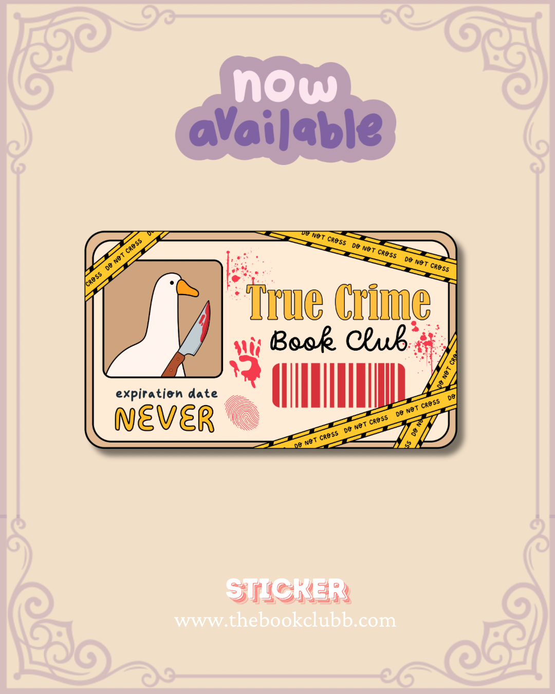 True Crime Bookclub membership sticker
