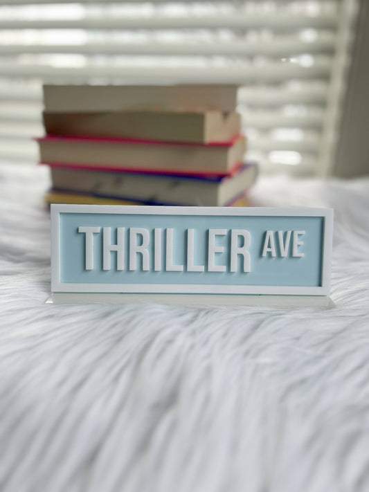 Thriller Ave Acrylic Shelf Sign w/ Stand