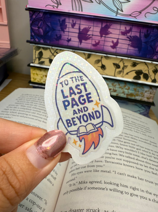 To the last page and beyond sticker