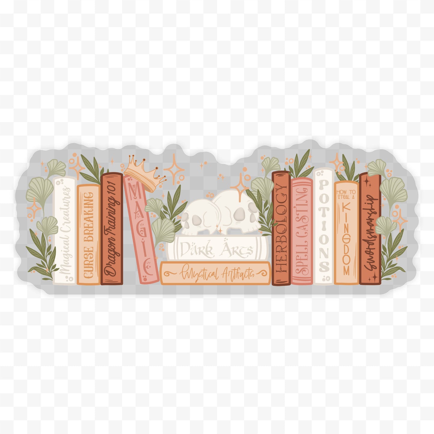 Cozy Fantasy Bookshelf Sticker | 4.25"