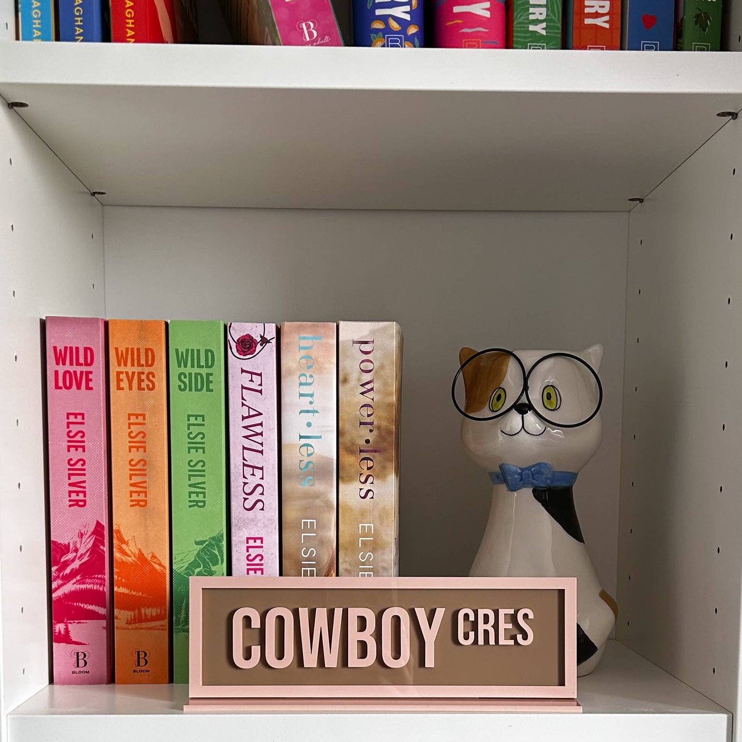 Cowboy Cres Acrylic Shelf Sign w/ Stand