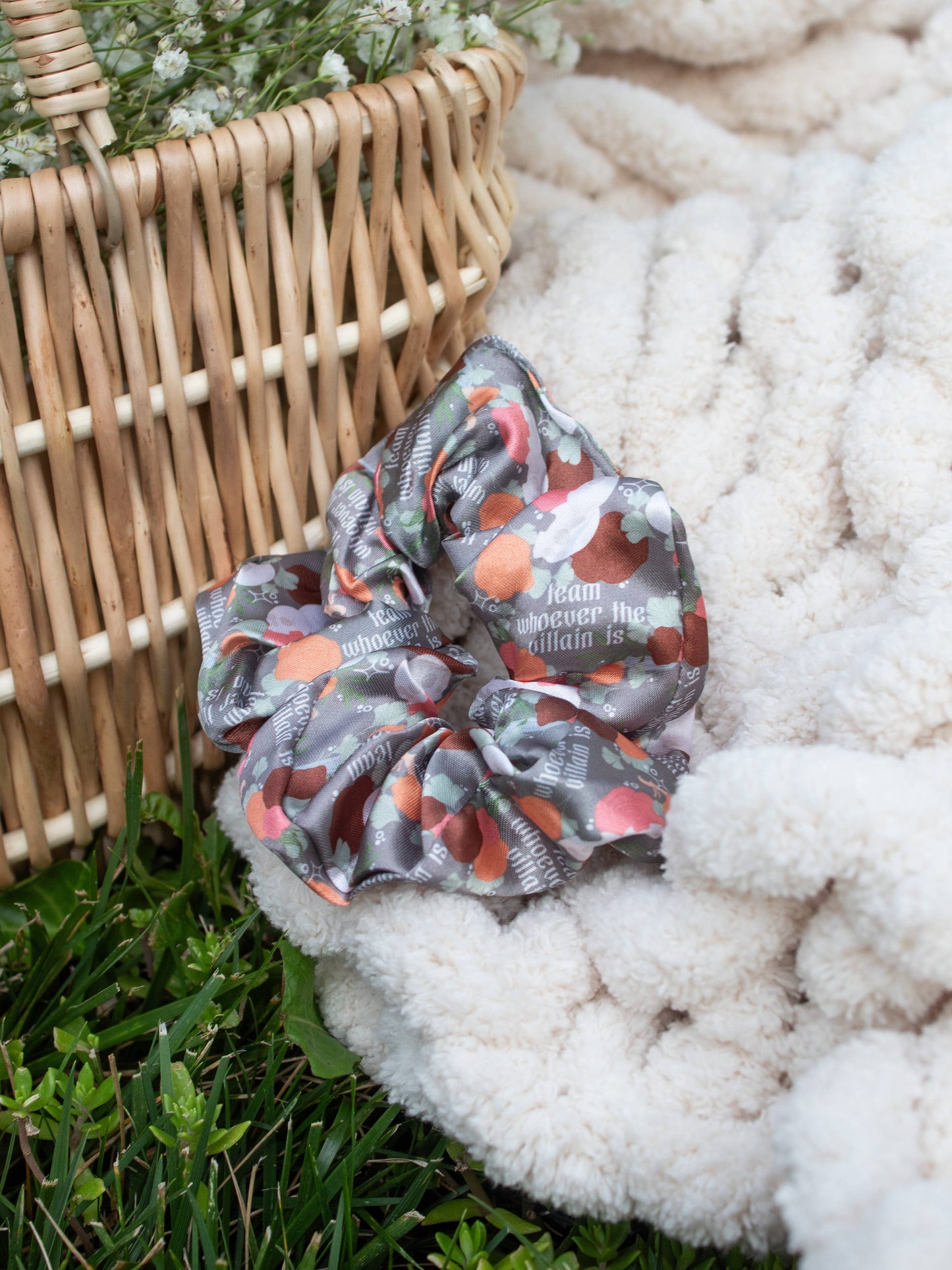 Bookish Satin Scrunchie | Team Whoever The Villain Is