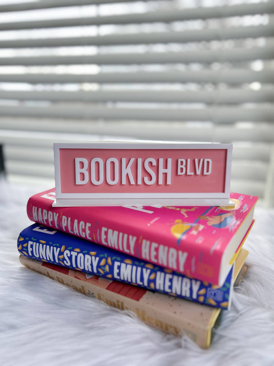 Bookish Blvd Acrylic Shelf Sign w/ Stand