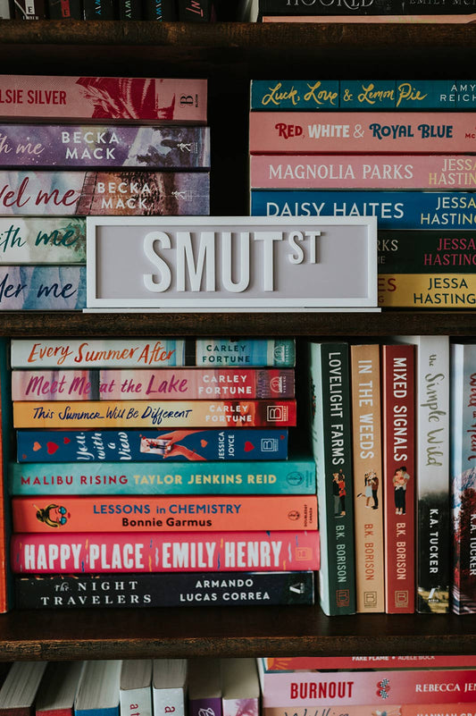 Smut St Acrylic Shelf Sign w/ Stand