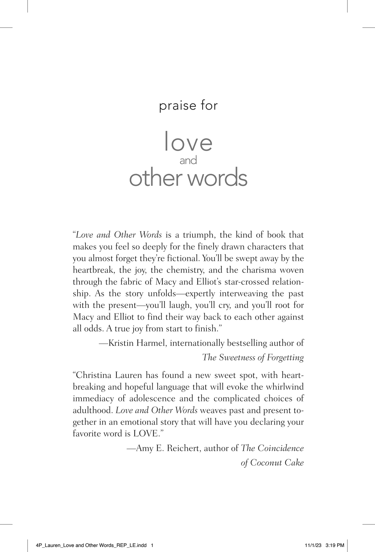 Love and Other Words