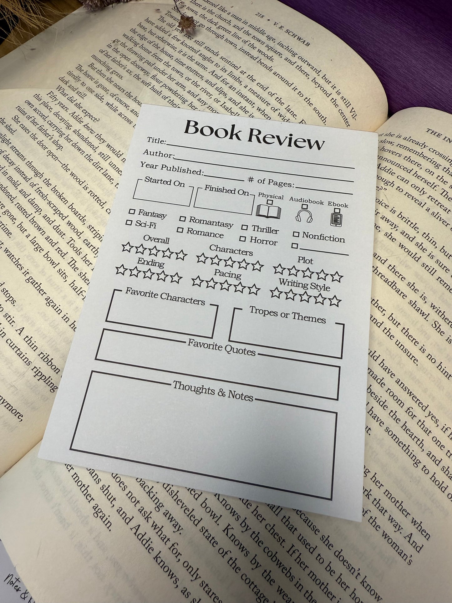 4x6 Book Review Notepad | Book Lover Stationery and Gifts