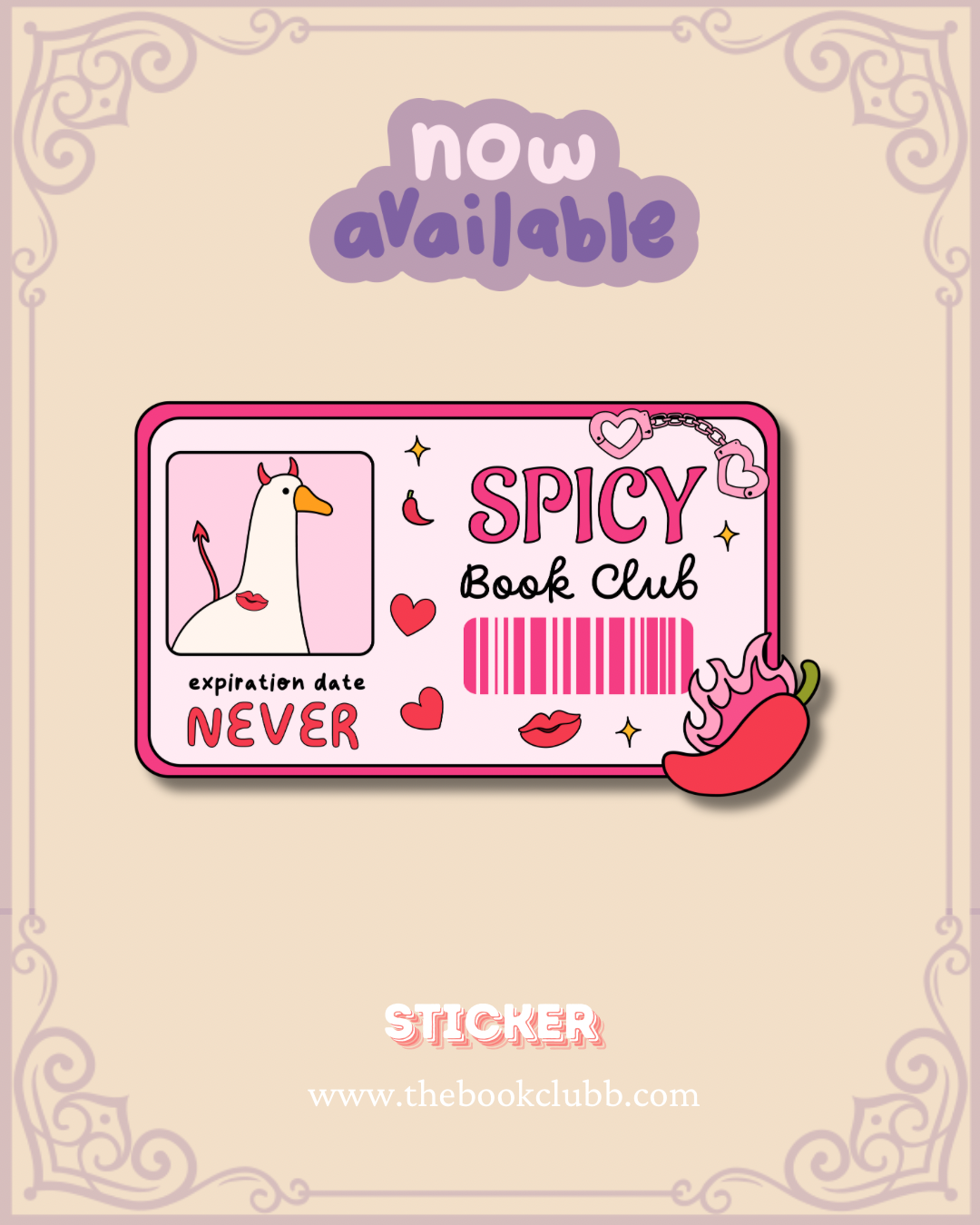 Spicy Bookclub membership sticker