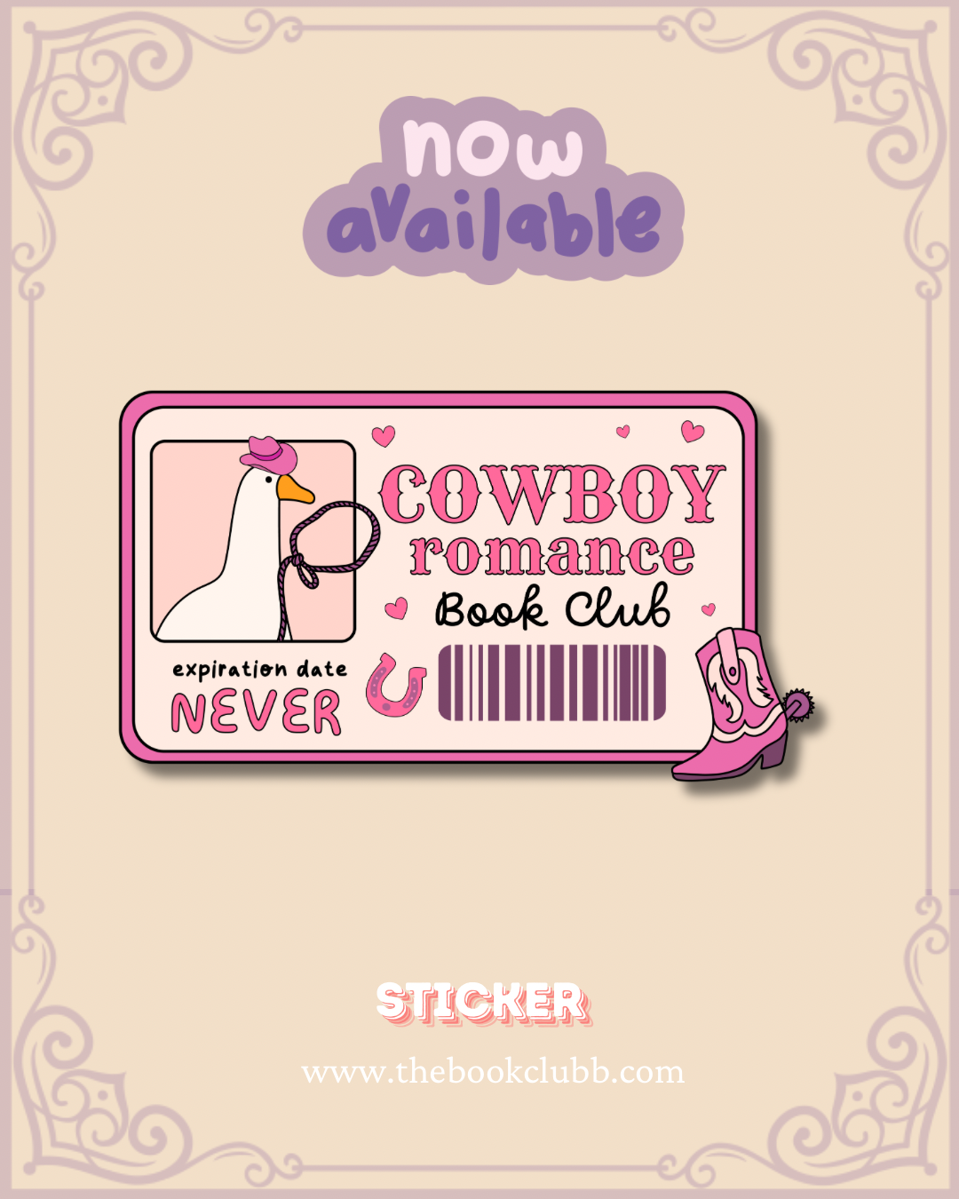 Cowboy Romace Bookclub membership sticker