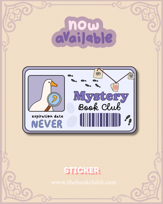 Mystery Bookclub membership sticker
