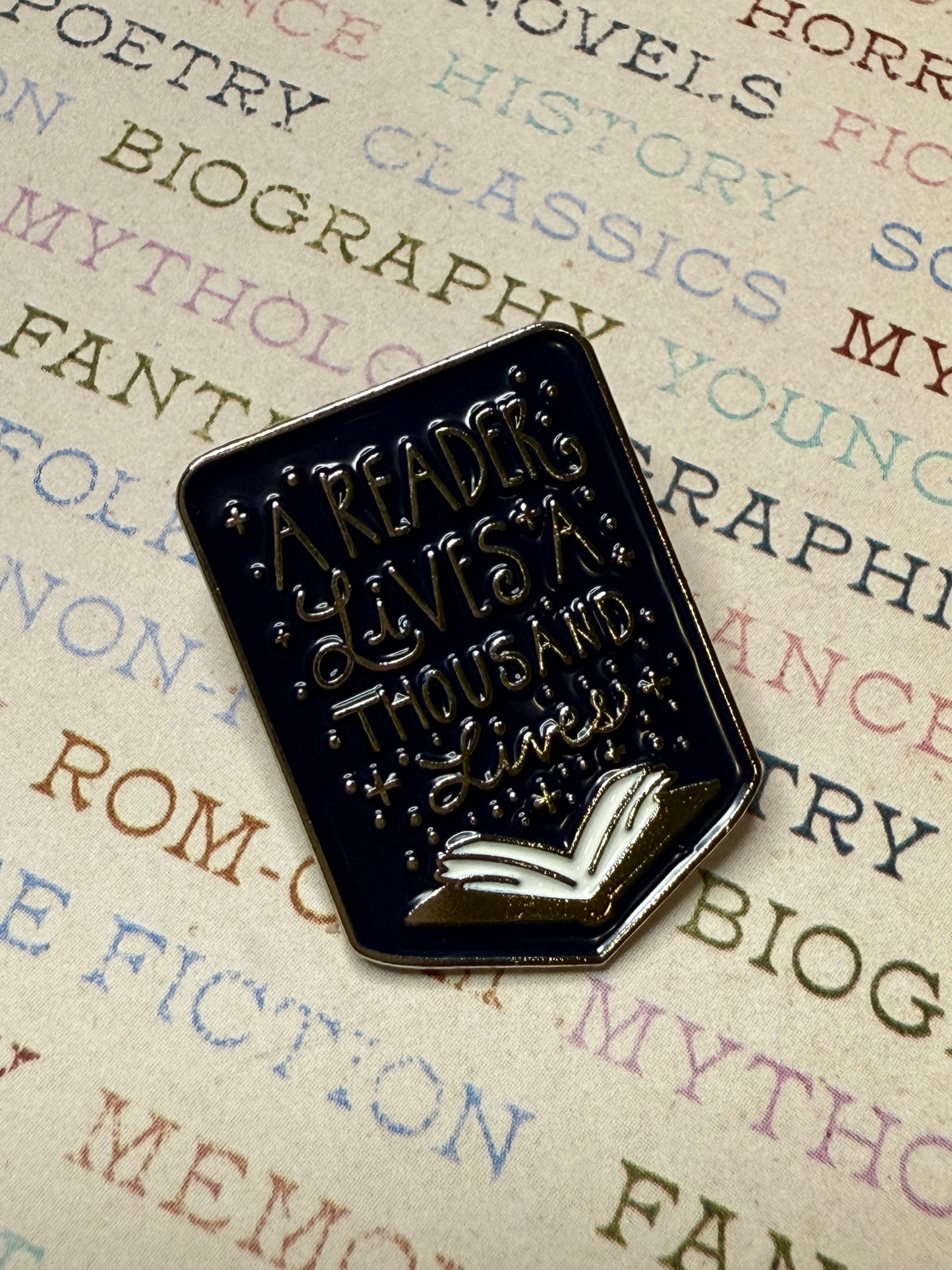 A readers lives a thousand lives pin
