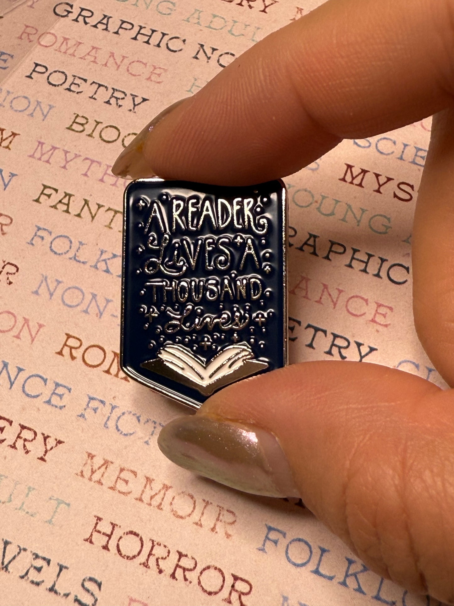 A readers lives a thousand lives pin
