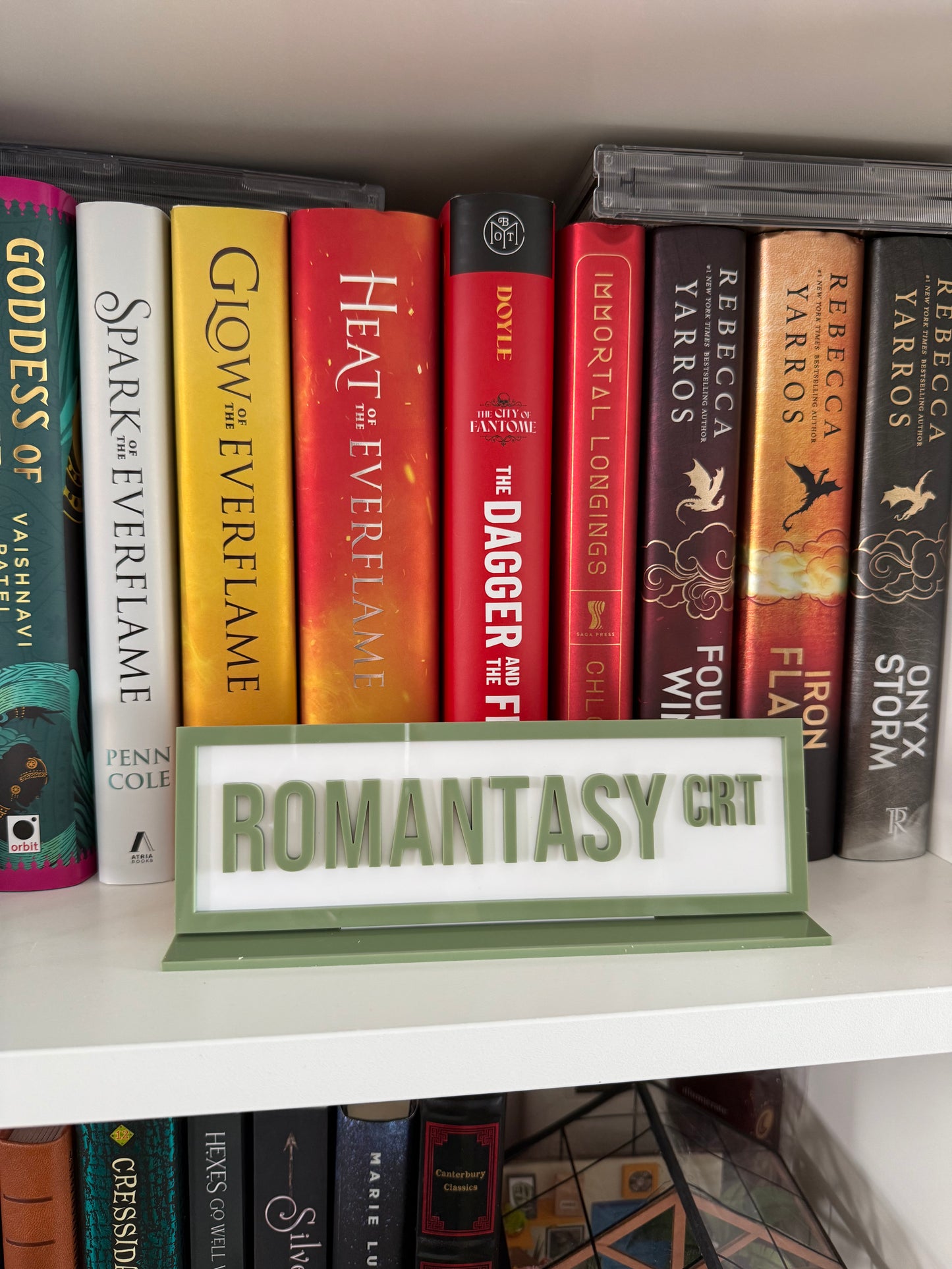 Romantasy Crt Acrylic Shelf Sign w/ Stand