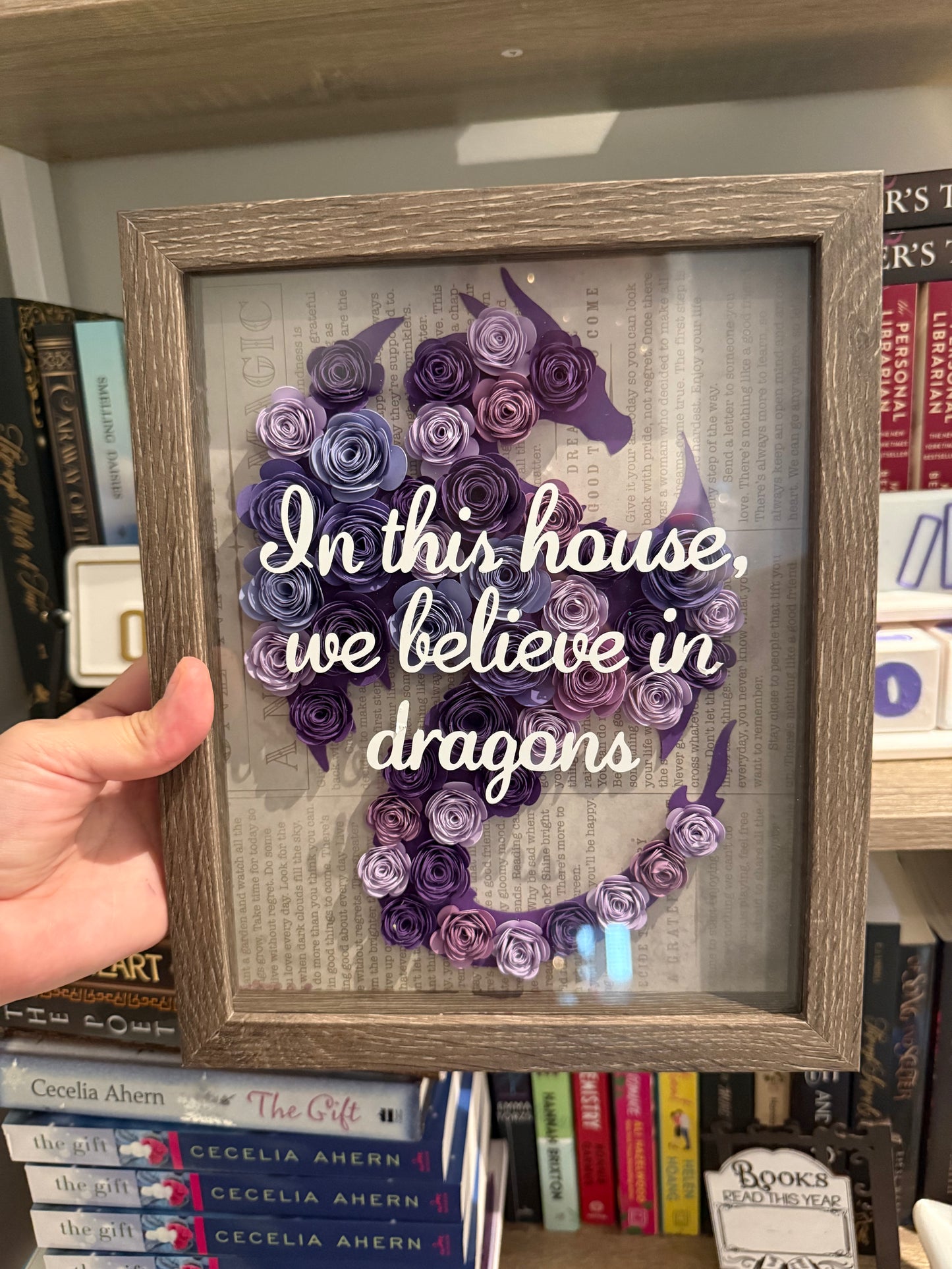 In This House, We Believe in Dragons — Framed Bookish Dragon Art