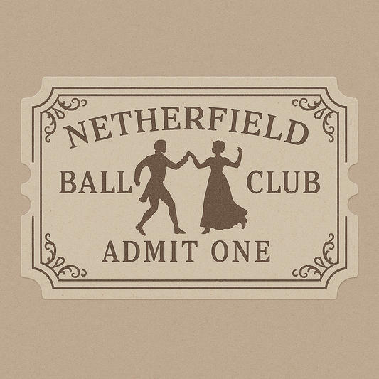 Pride and prejudice ticket ball sticker