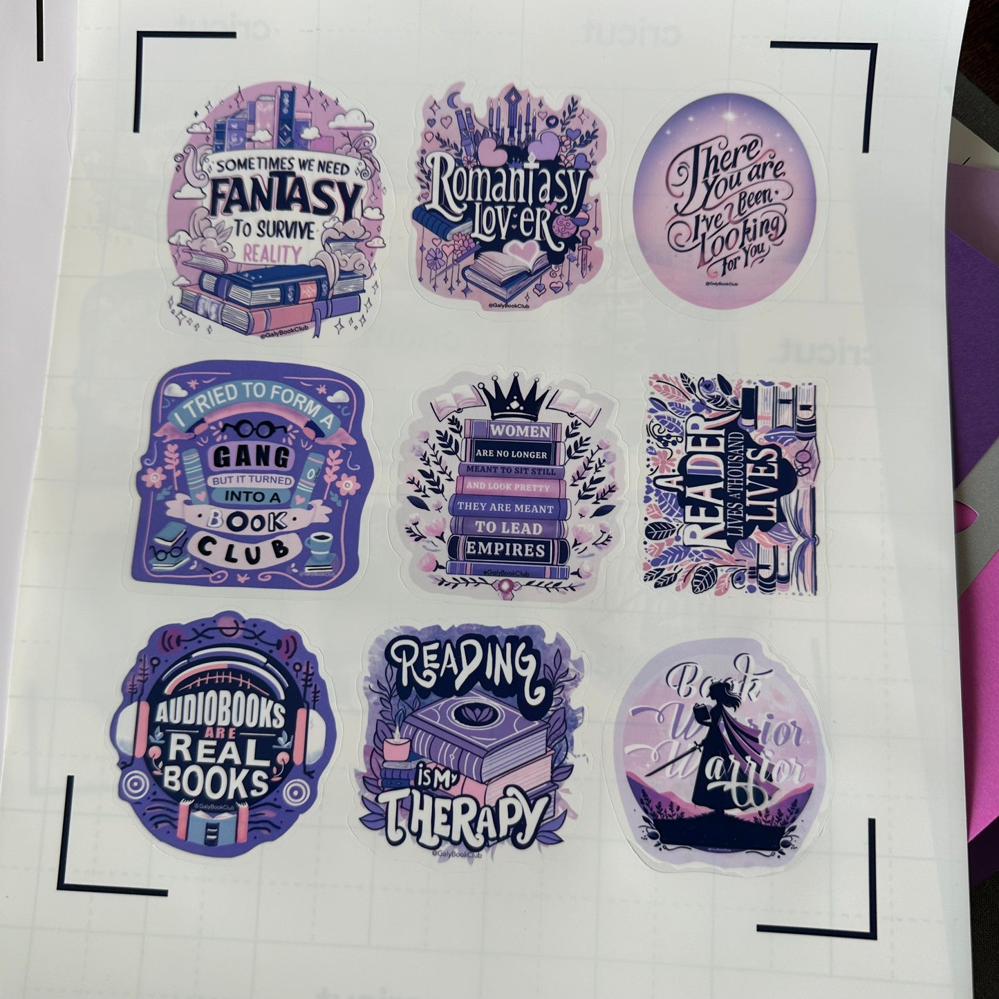 Book lover stickers set