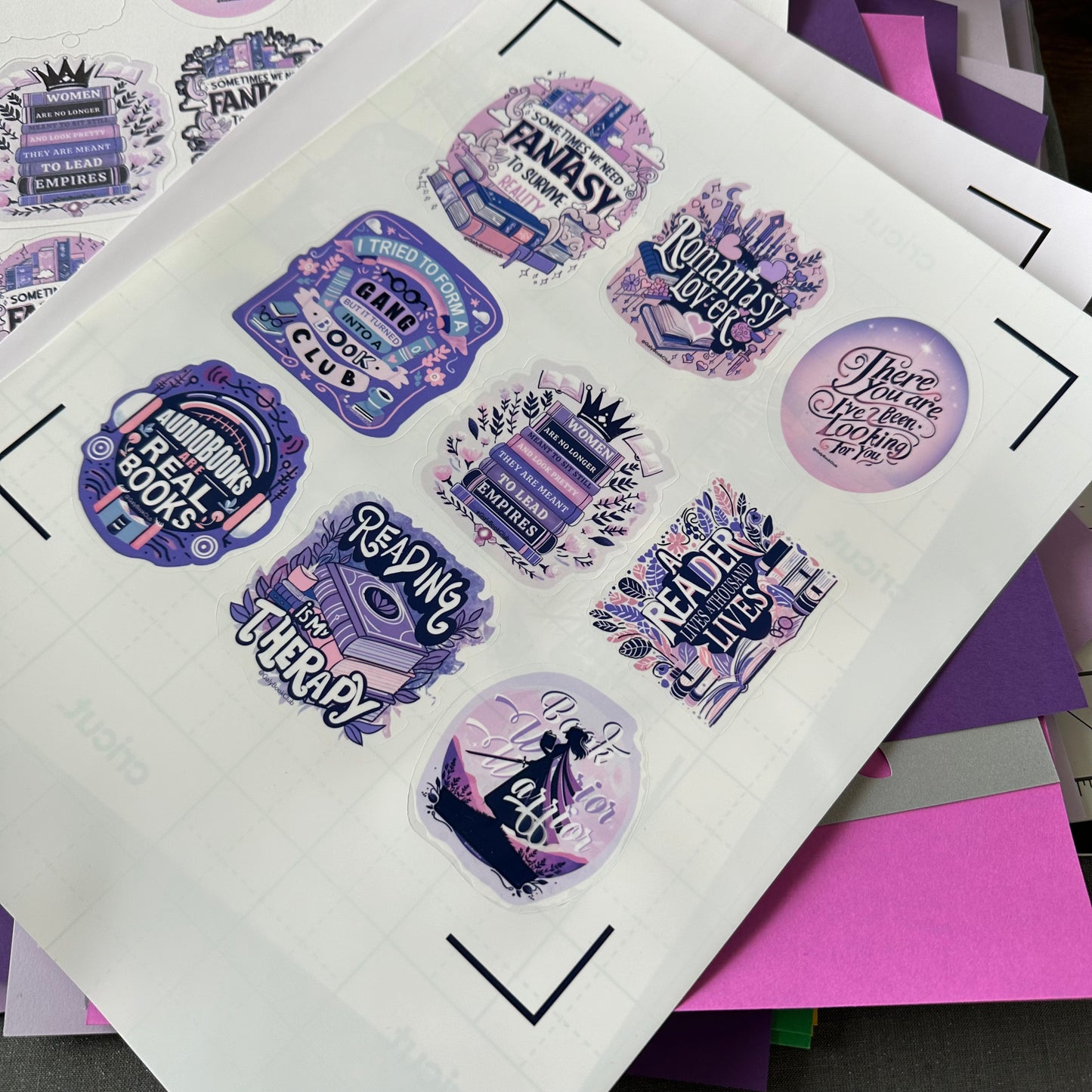 Book lover stickers set