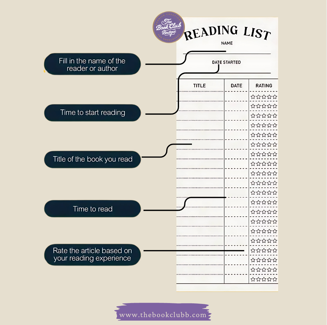 Reading List Bookmark