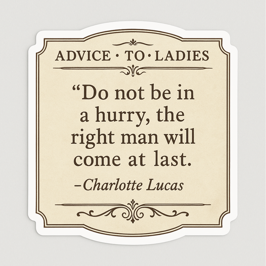 Pride and prejudice quote sticker