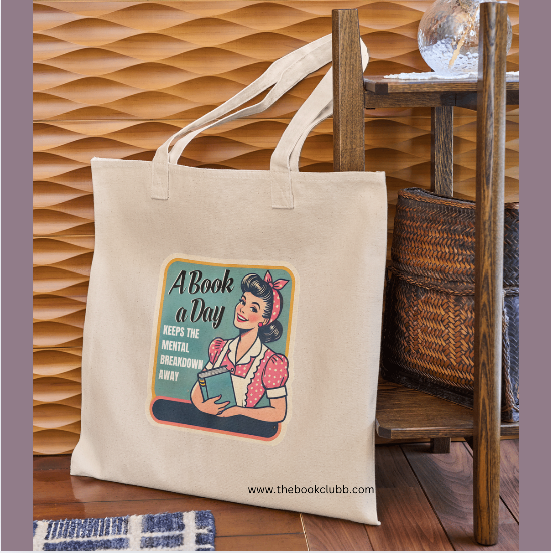 a book a day keeps reality away tote bag