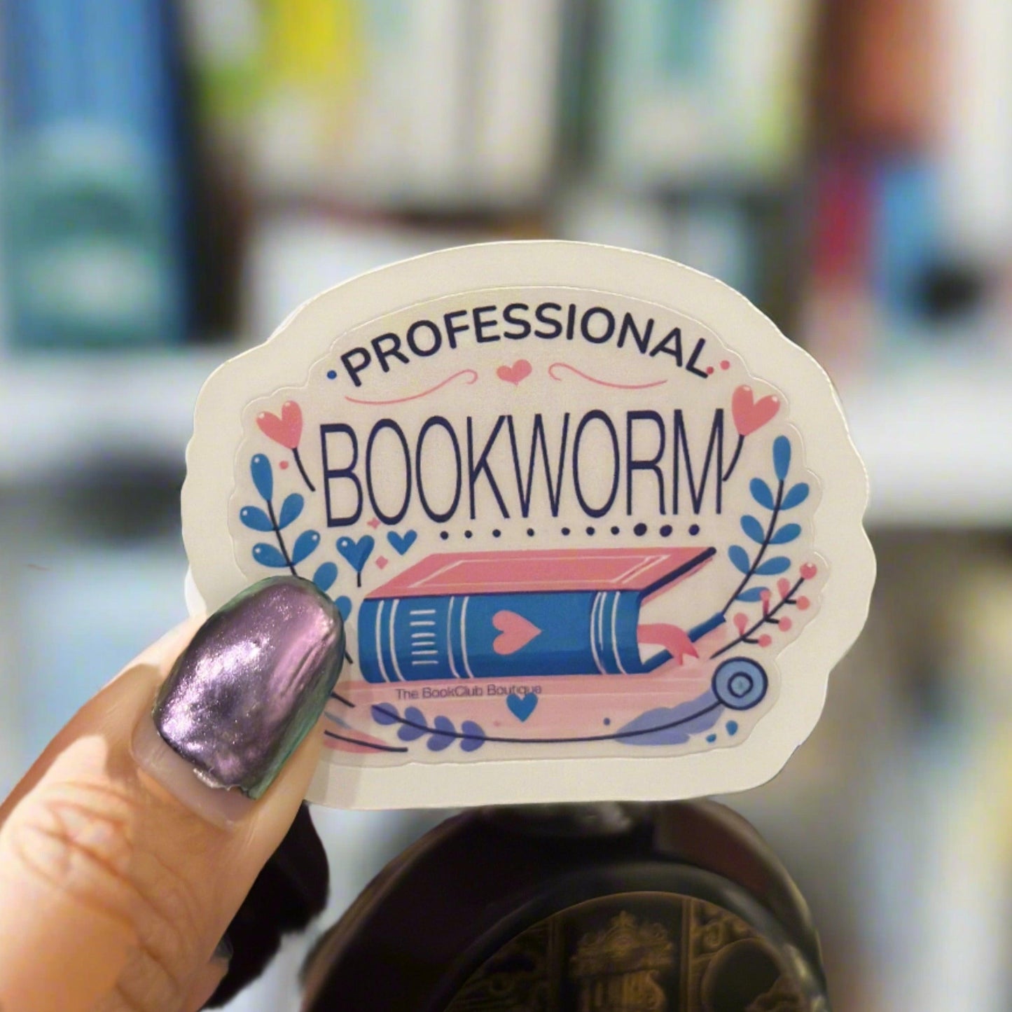 book worm book sticker