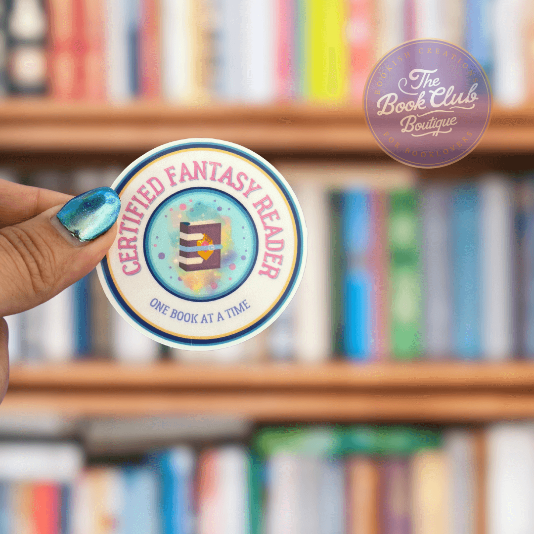 certified fantasy reader book sticker