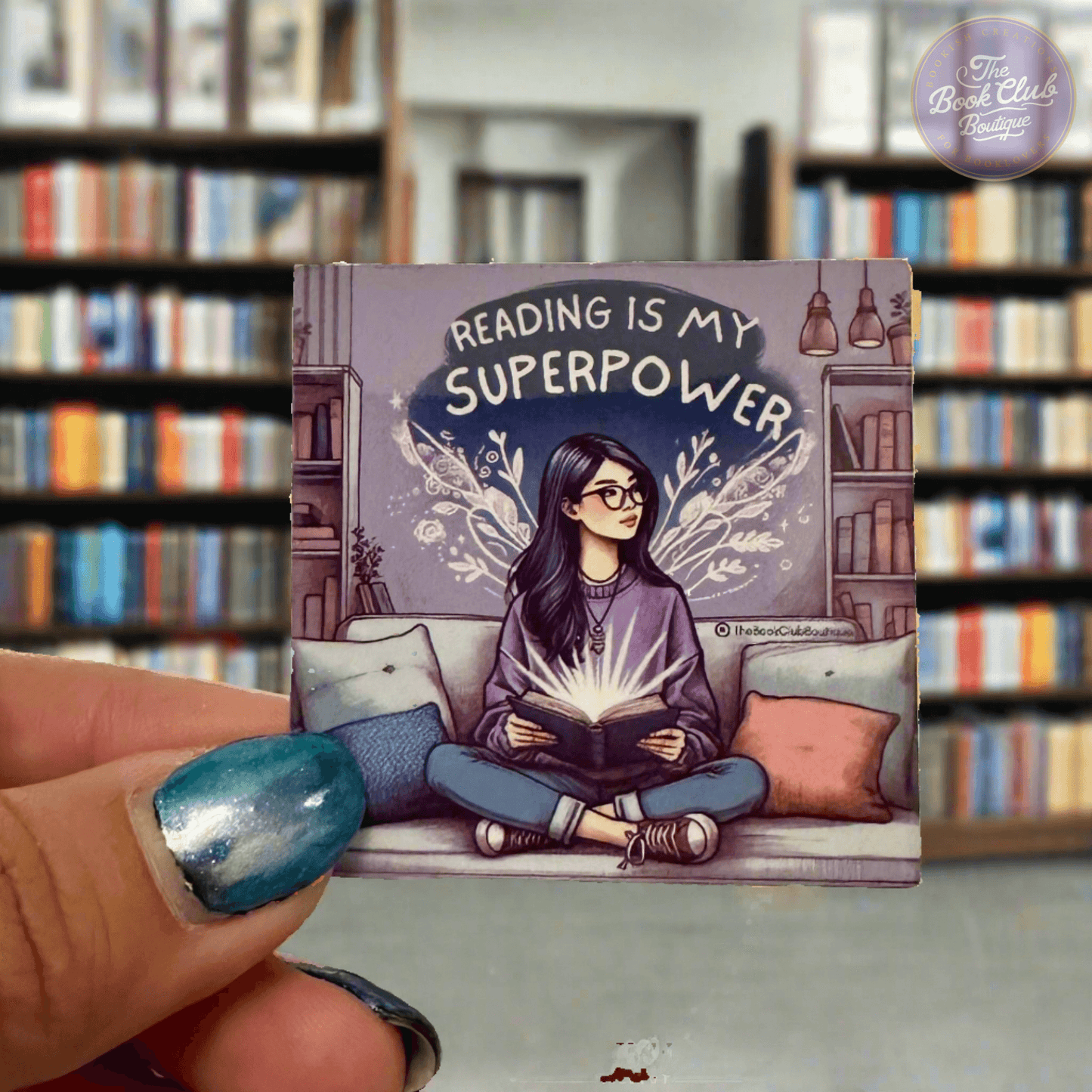 reading is my superpower book sticker