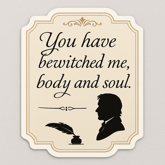 Pride and prejudice declaration of love movie sticker