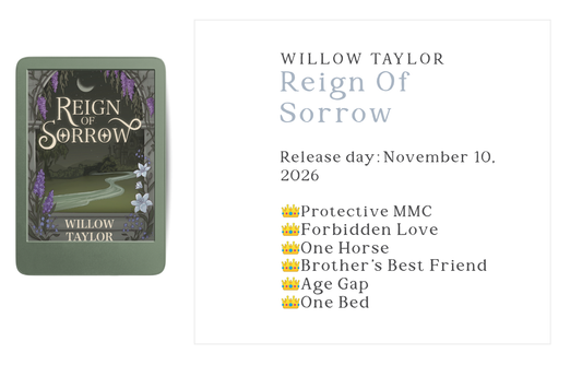 Reign Of Sorrow cover: moonlit stone arch with wisteria and lilies above a pale river path.