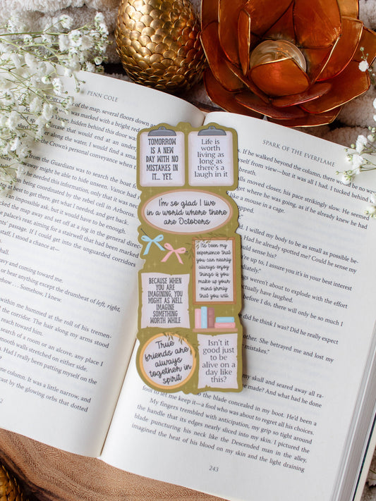 Anne of Green Gables Quote Wall Die-Cut Bookmark