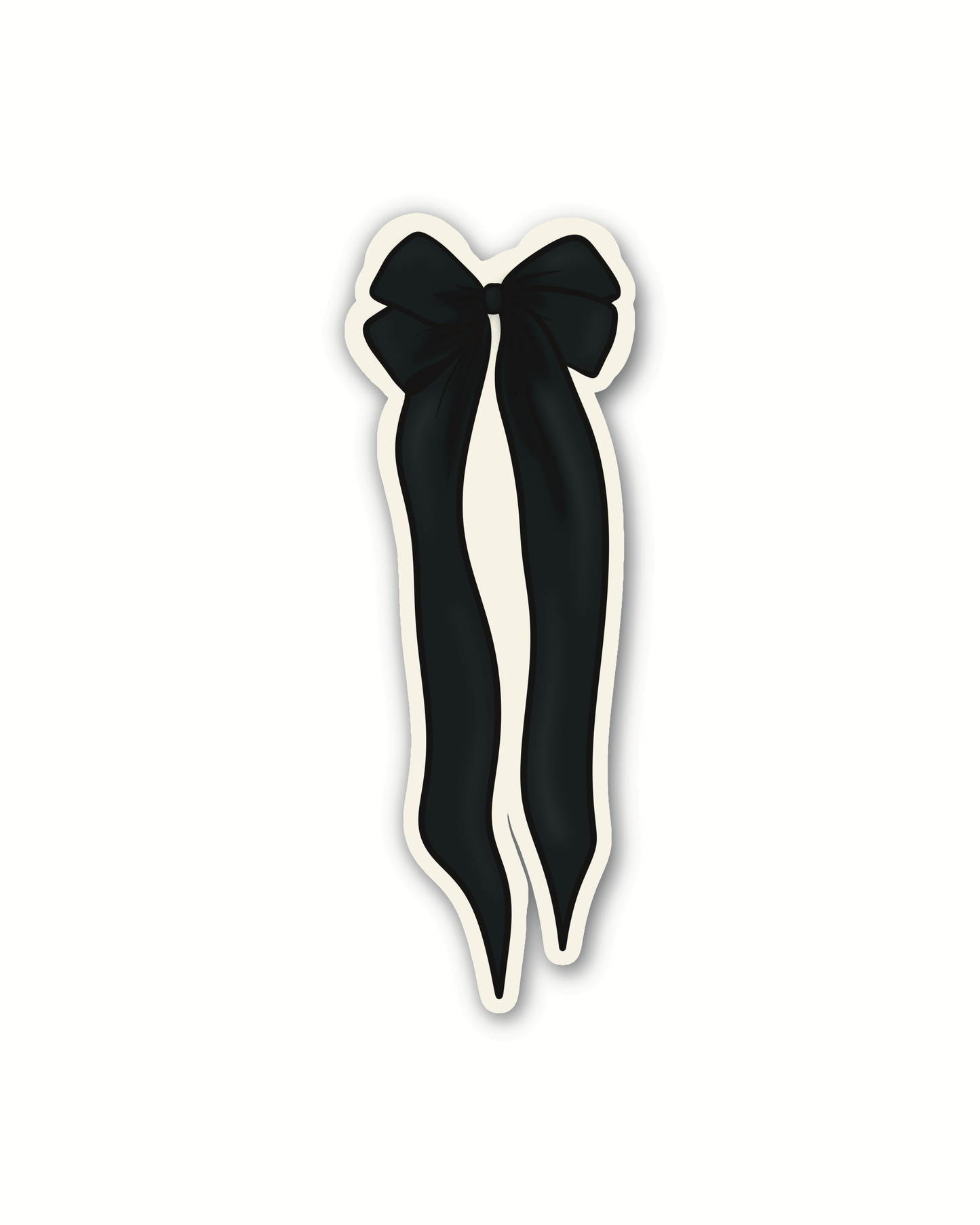 Black and Ivory Bow Die-Cut Bookmark