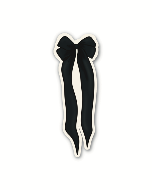 Black and Ivory Bow Die-Cut Bookmark