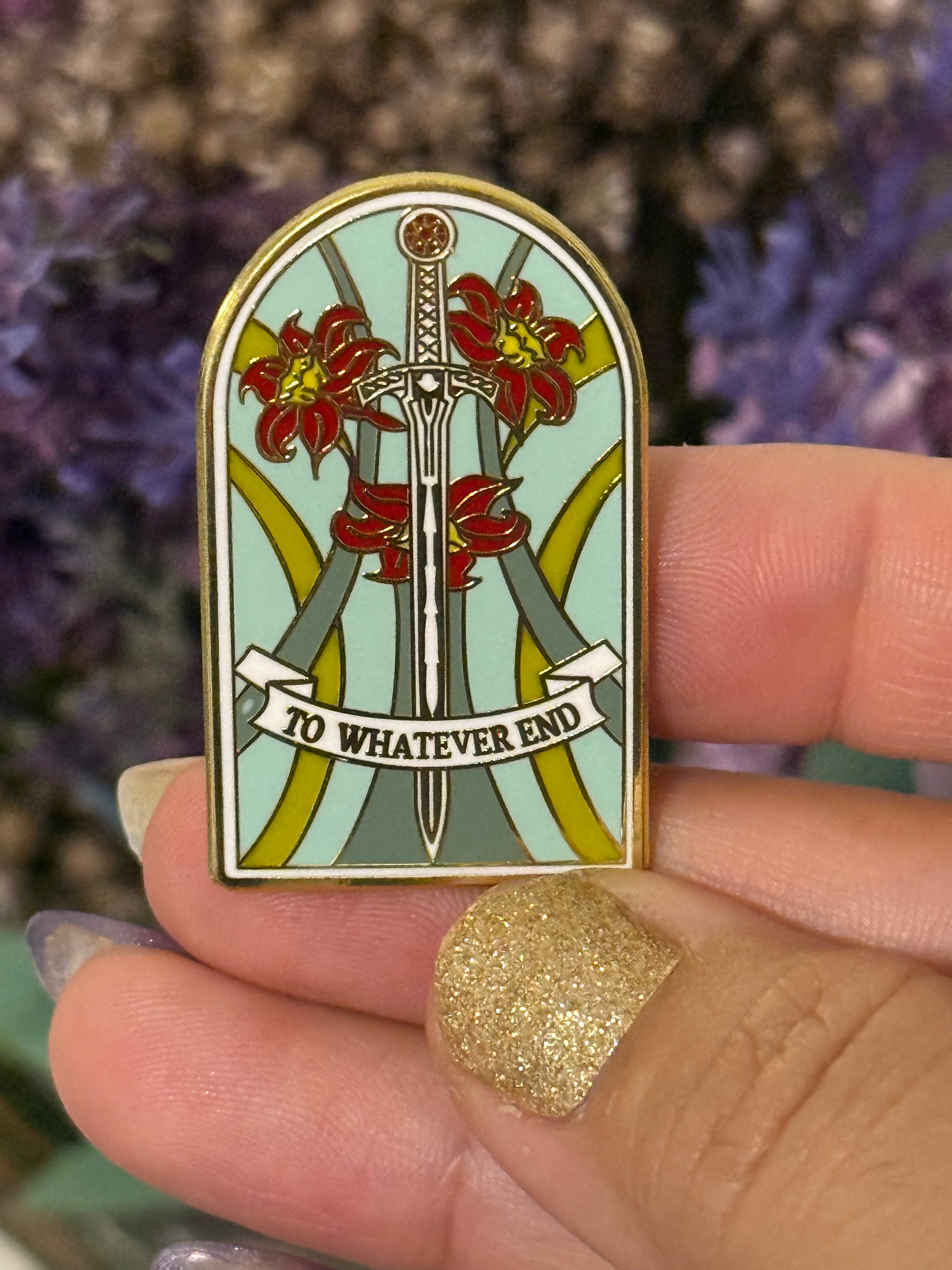 To whatever end enamel pin