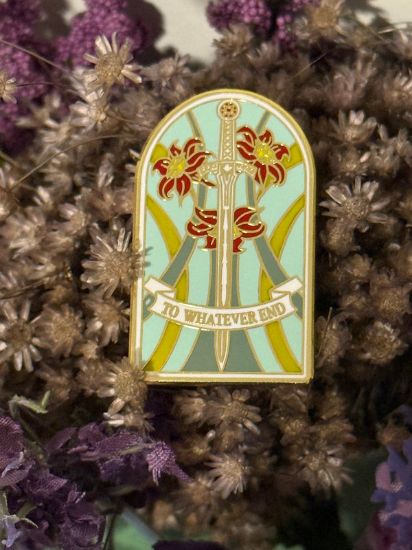 To whatever end enamel pin