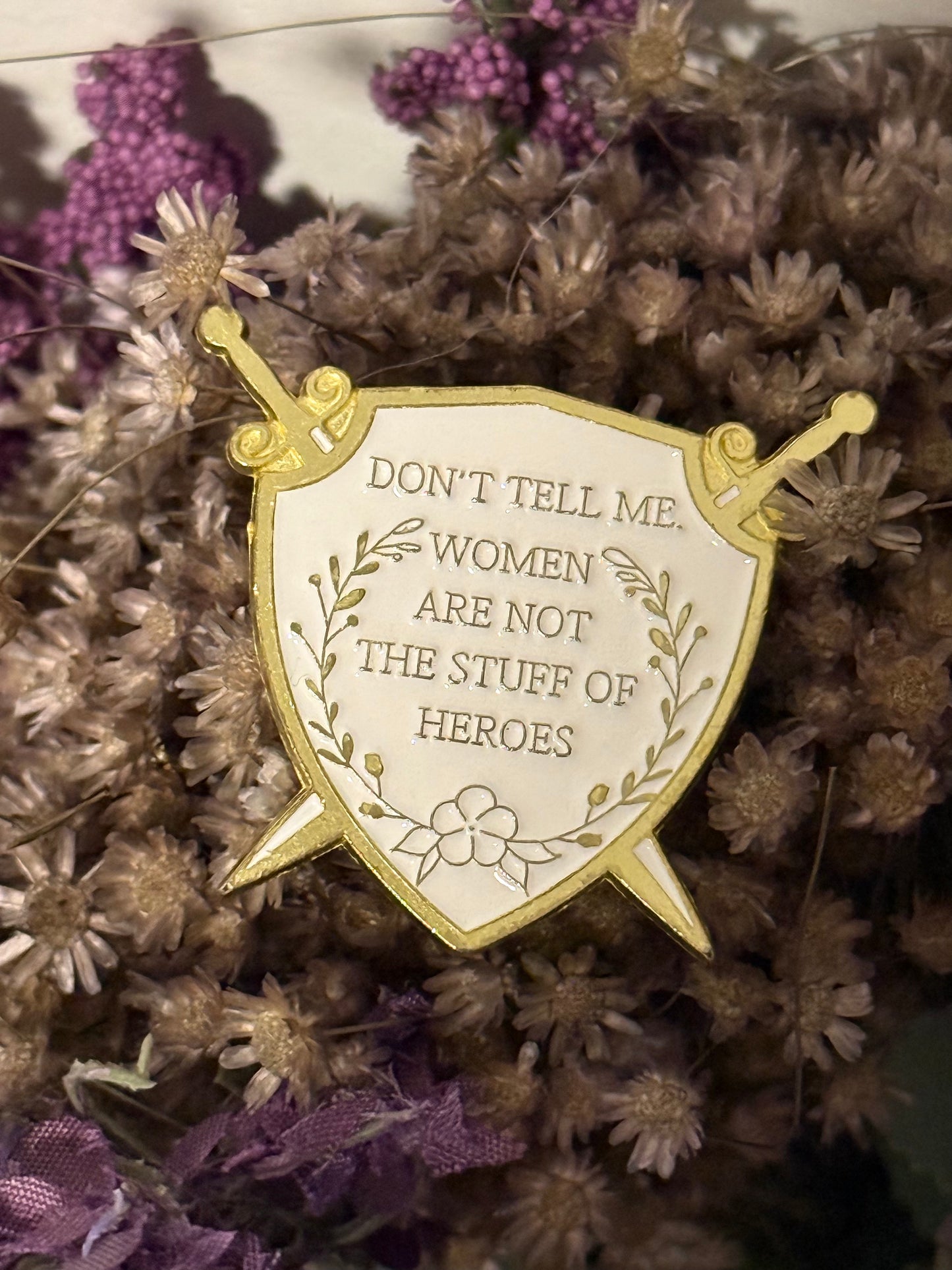 Women are heroes enamel pin