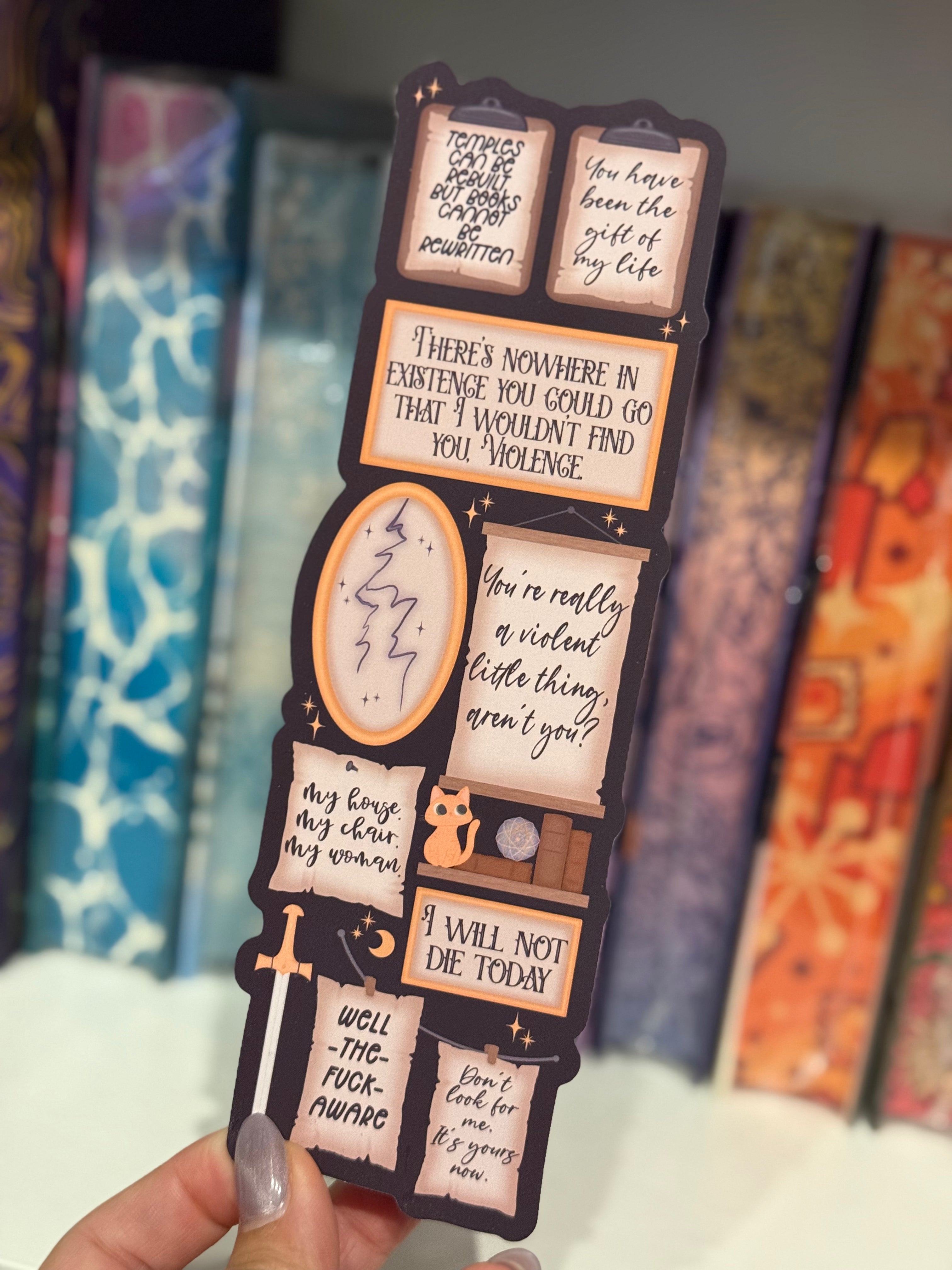 Fourth Wing Gallery Quote Wall Die-Cut Bookmark