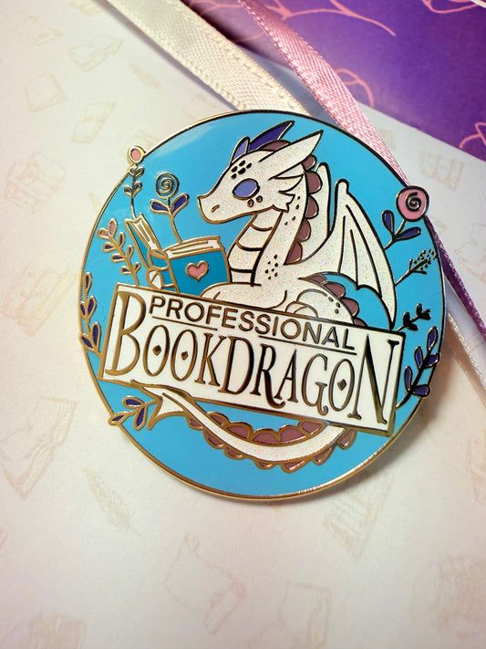 Professional Bookdragon enamel pin