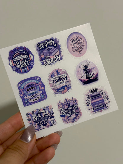 Book lover stickers set