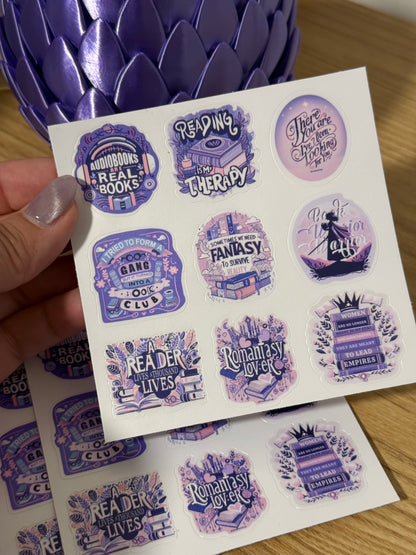 Book lover stickers set