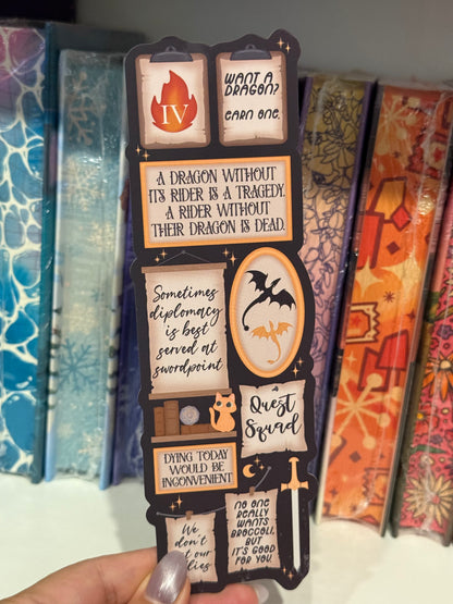 Fourth Wing Gallery Quote Wall Die-Cut Bookmark