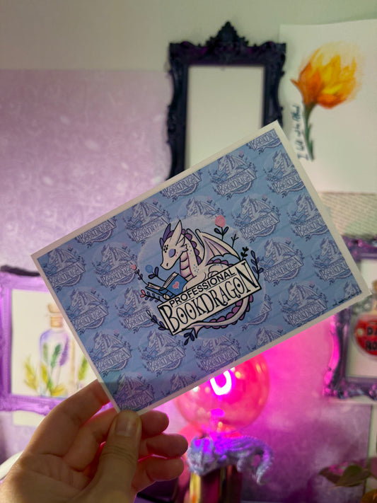 Book dragon post card