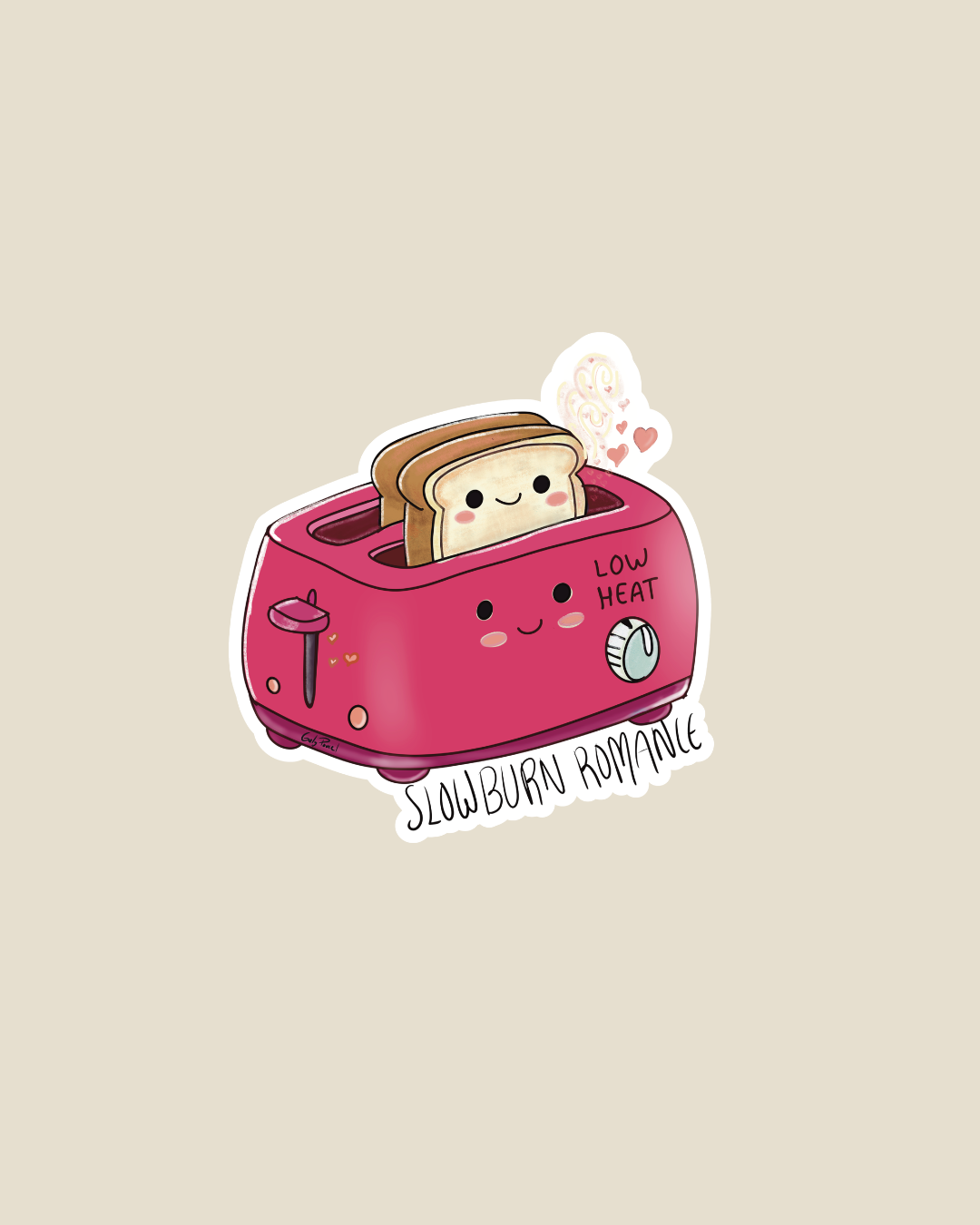 Slow burn romance toaster sticker