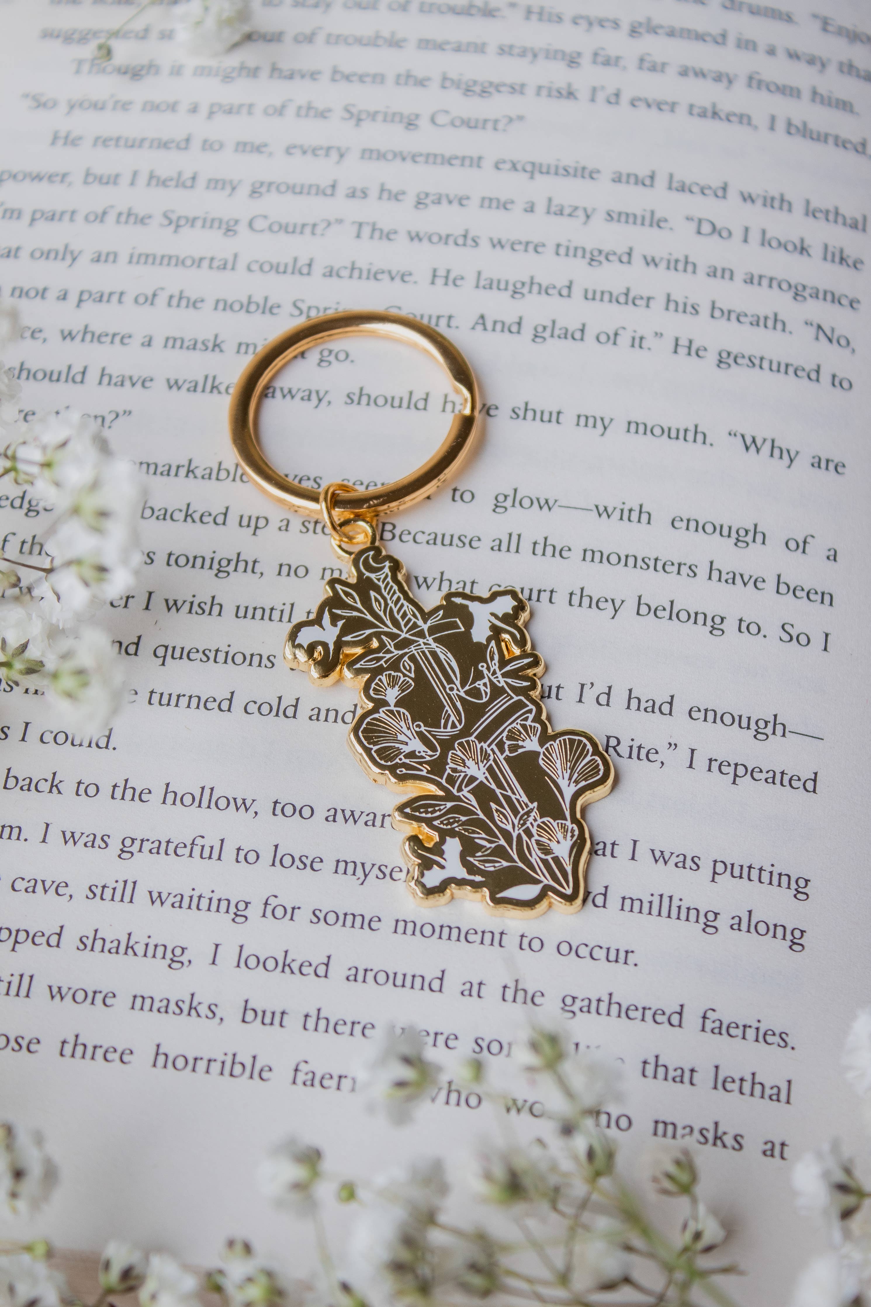 Ivory Keychain Ivory Sword Fantasy Reader Enamel Keychain – The BookClub Boutique