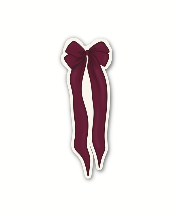 Maroon Bow Die-Cut Bookmark